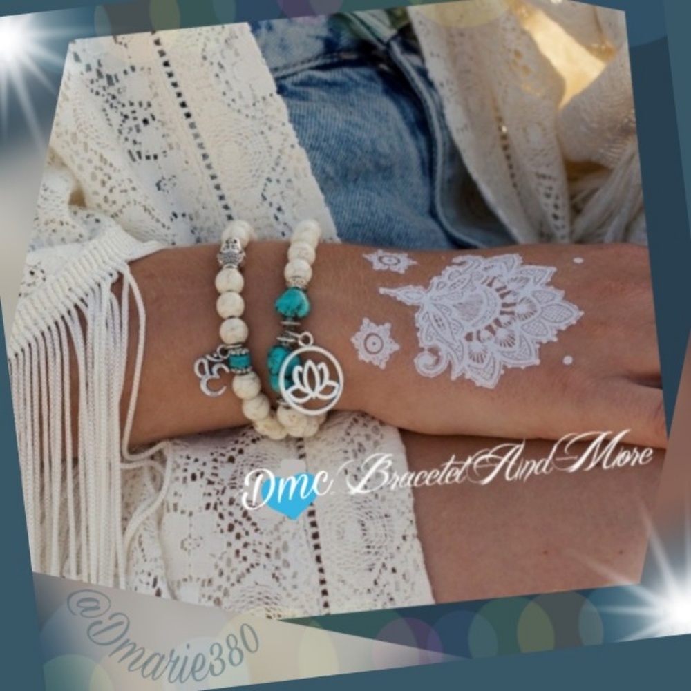 New Gorgeous set of Bohemian bead bracelets - Picture 1 of 2